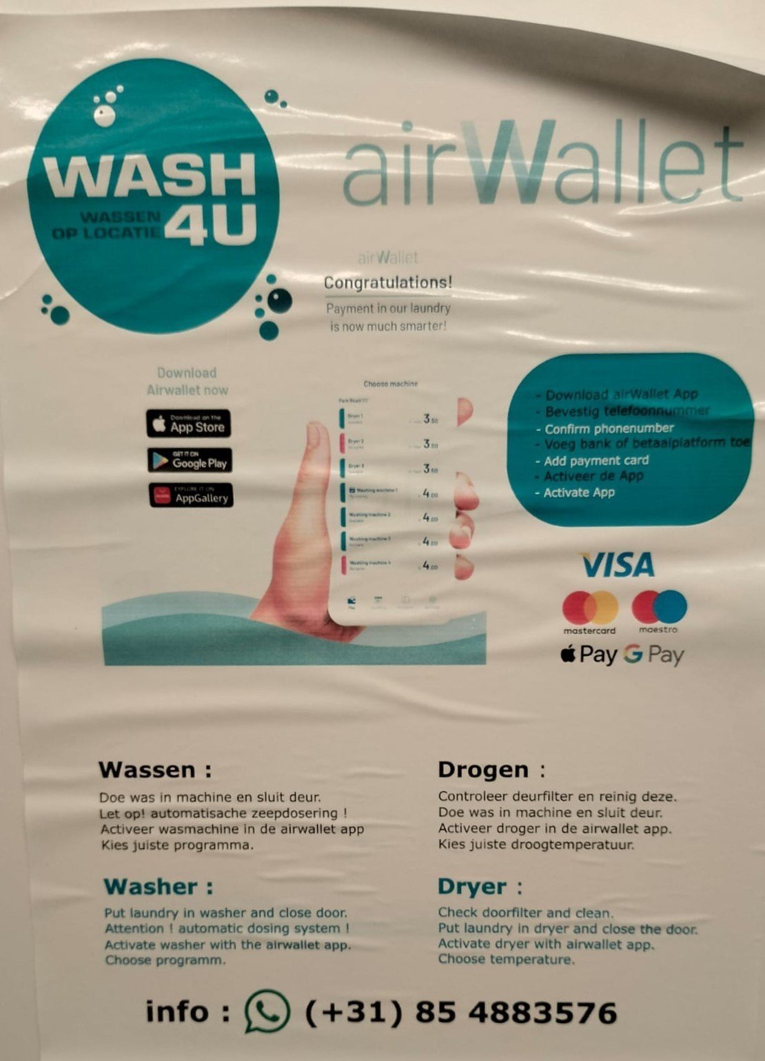 Wassen en drogen op Viermannekesbrug