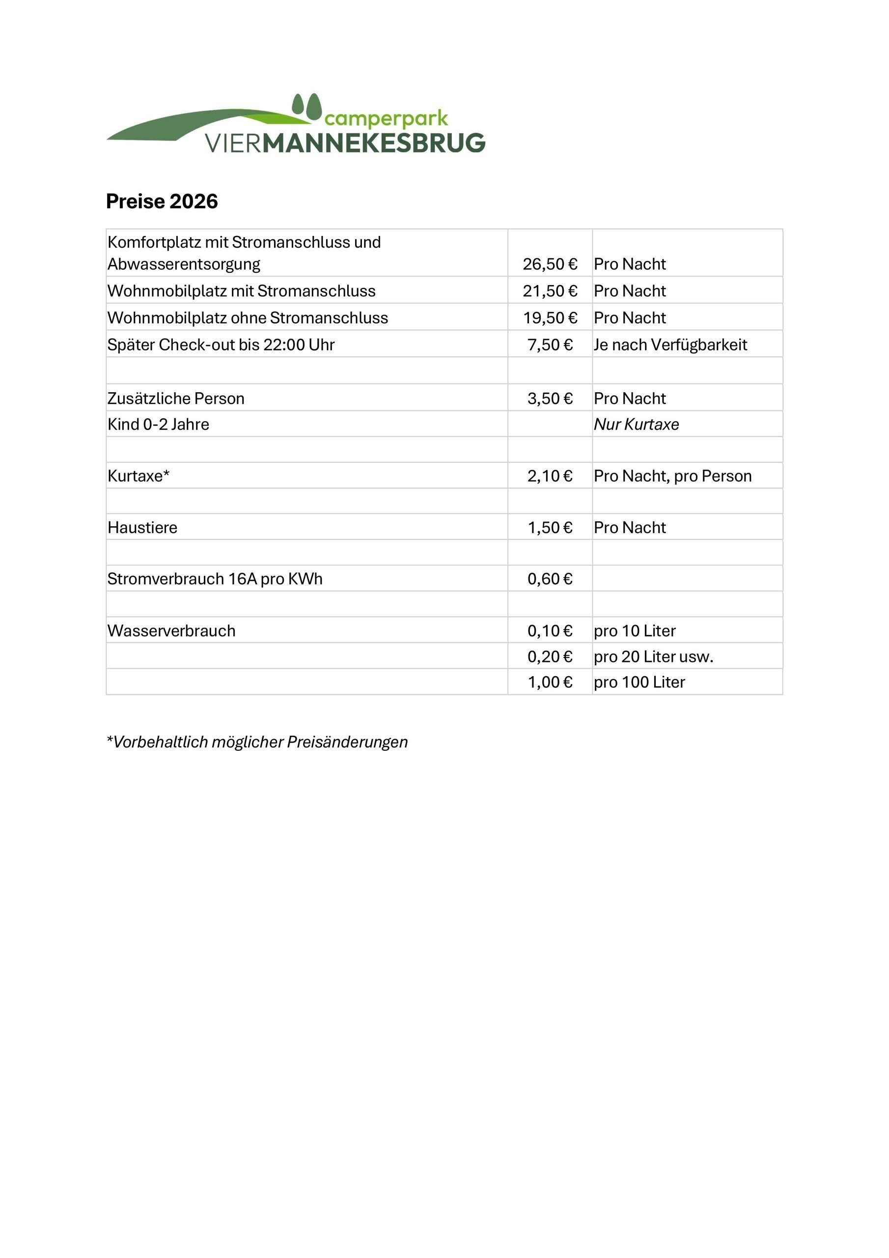 Preise 2026 Viermannekesbrug